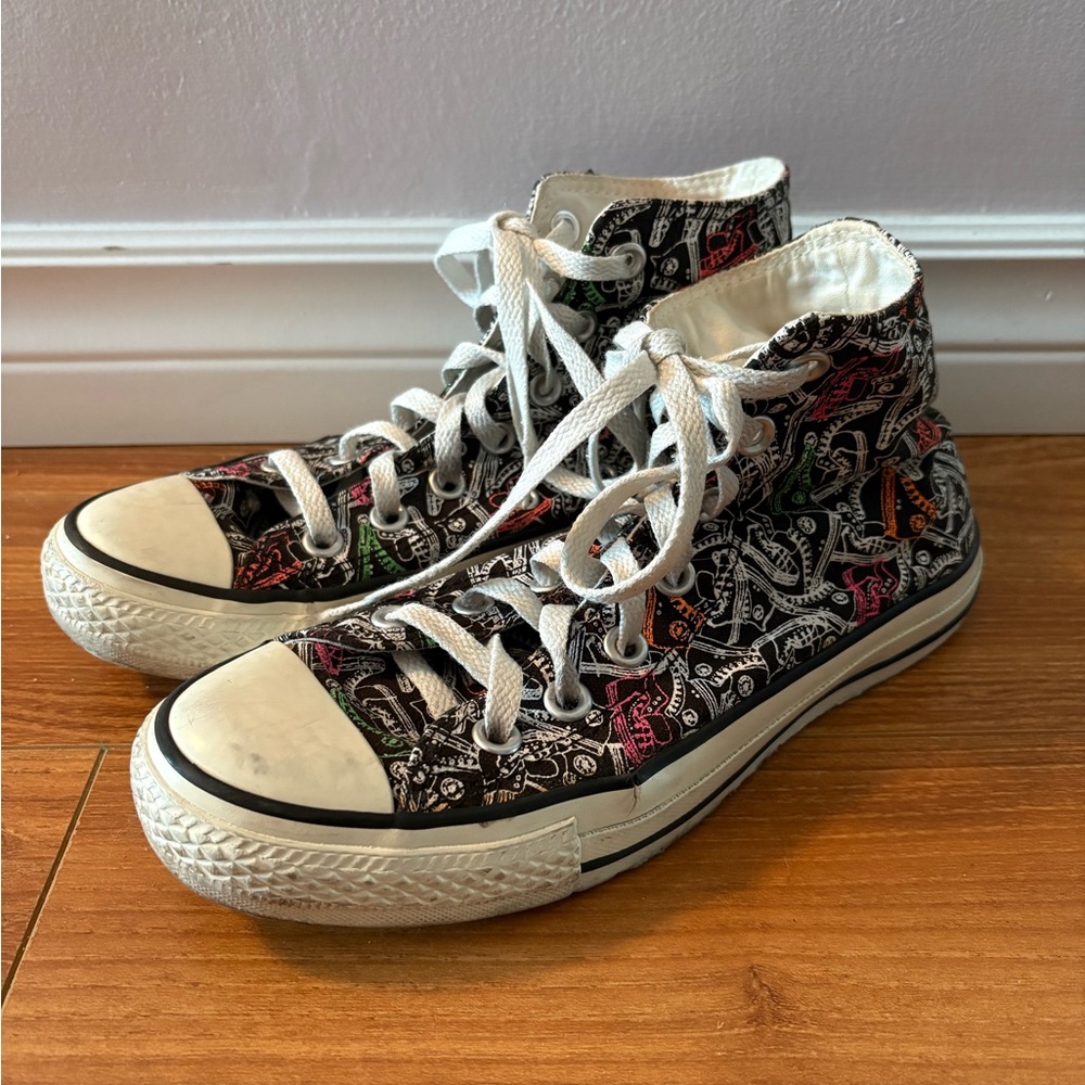 Converse Black Multicolor High-Top Sneakers Size 7